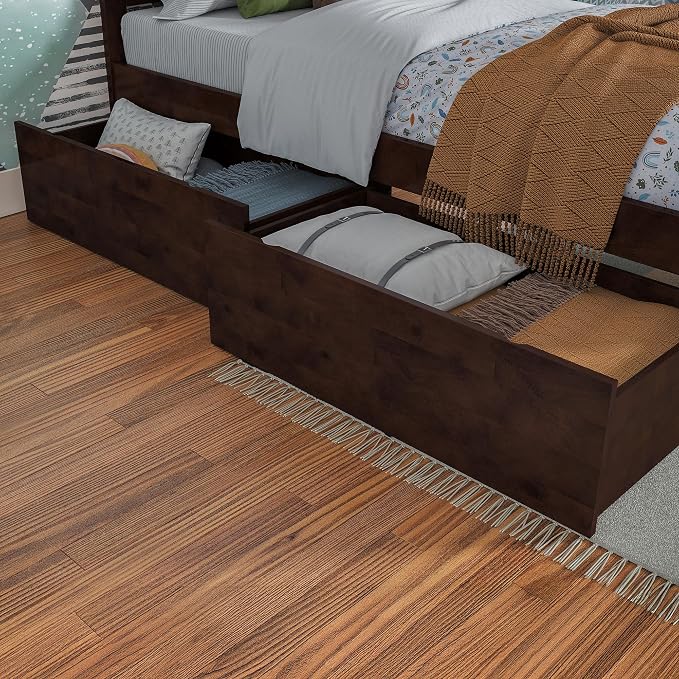 AFI Twin/Full Under Bed Storage Drawers (Set of 2), Walnut