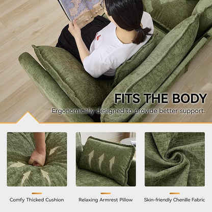 147'' Oversized U Shaped Cloud Sectional Sofa, Chenille Deep Seat Couches for Living Room, Comfy Upholstered Modular Sectional Sofa Couch, Green