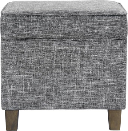 HomePop 18" Classic Square Storage Ottoman - Slate Grey