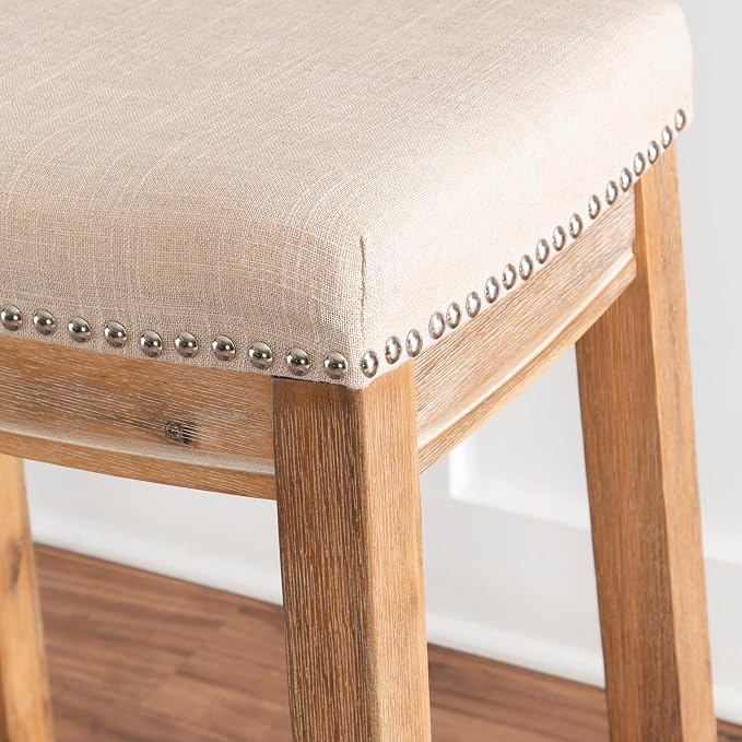 Linon Home Décor Kingston Acacia Counter Stool, Brown
