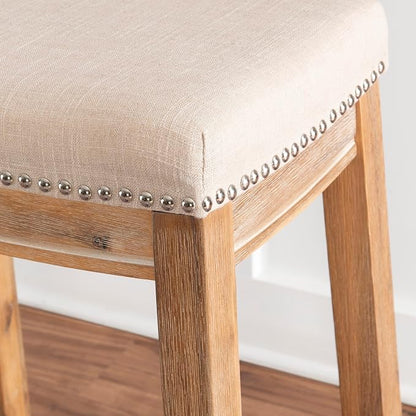 Linon Home Décor Kingston Acacia Counter Stool, Brown