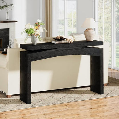 Celaform Console Table for Entryway, 47.2 Inch Long Sofa Table Behind Couch, Farmhouse Wood Style Accent Foyer Entrance Tables for Living Room, Hallway, Easy Assembly (Black)