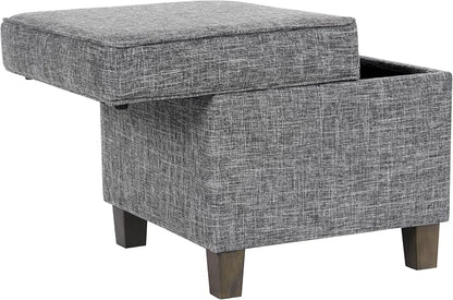 HomePop 18" Classic Square Storage Ottoman - Slate Grey