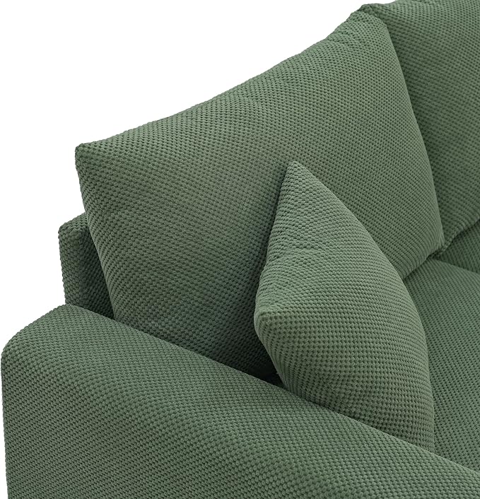 Ball & Cast 69" Loveseat Sofa, Modern Love Seat Couches for Living Room,Upholstered 2 Seater Small Couch with Throw Pillows for Bedroom,Apartment,Office,Easy Assembly,Dark Green