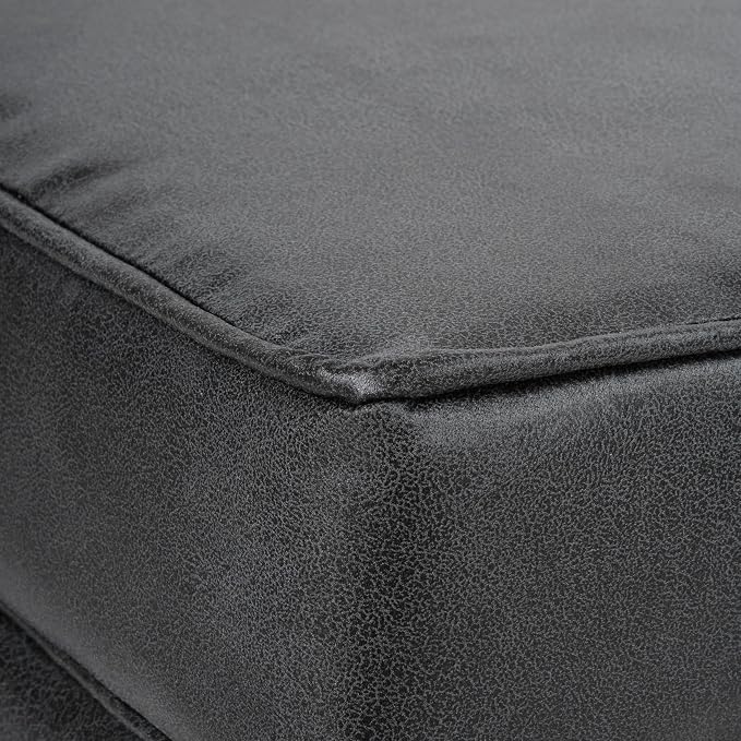 HomePop 18" Classic Square Storage Ottoman - Gray Faux Leather