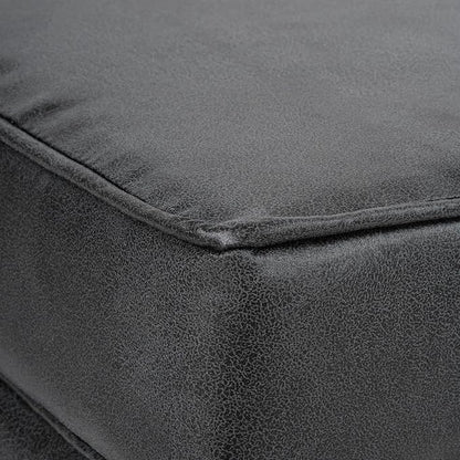 HomePop 18" Classic Square Storage Ottoman - Gray Faux Leather
