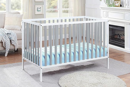 Baby Cache Deux Remi Island 3-in-1 Convertible Baby Crib (Do Re Me) White & Gray