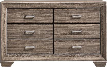 Coaster Home Furnishings Kauffman Transitional 5-Piece Bedroom Set California King Size Panel Bed Frame 54-inch Headboard Washed Taupe 204191KW-S5