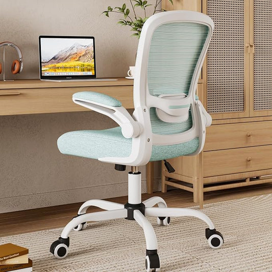 Mimoglad Ergonomic High Back Mesh Office Chair, Adjustable Lumbar Support, Thickened Seat Cushion (Modern, Tiffany Blue)