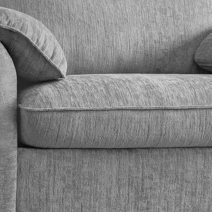 ONBRILL Oversized Accent Chair, 41 Inch Chenille Fabric Armchair, Comfy Single Sofa Chair with Padded Arms, Pocket Spring Cushion, Modern Reading Chair for Living Room, Bedroom, Grey