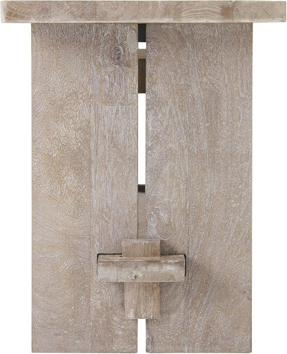 Alaterre Furniture Bethel Entryway Bench with Storage Shelf – Rustic Farmhouse 40-Inch Solid Acacia Wood Seat for Mudroom, Foyer or Hallway (Driftwood Finish)