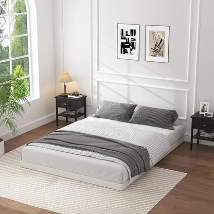 OSASET Low Profile Box Spring Queen - 3 Inch Box Spring Queen Heavy Duty Bed Foundation Metal Bed Base Easy Assembly