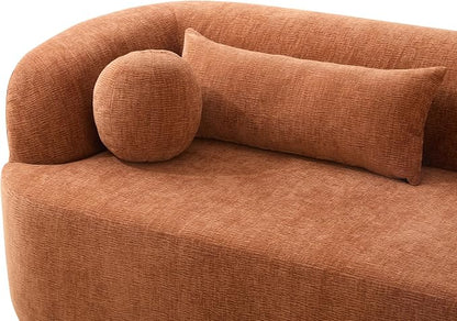 86" Chenille Cloud Loveseat Couch - Frameless Memory Foam Sofa with Pocket Springs | No Assembly Luxury 3-Seater Modern Curved Floor Sofa in a Box for Living Room & Apartment | Breathable material