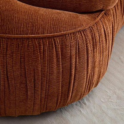 KEIKI 92" Oversized Curved Shaped Upholstered Modular Sectional Sofa, Modern 4-Seater Couch with Seat Cushions and Ergonomic Backrest, No Assembly Required, for Apartment, Living Room, Orange