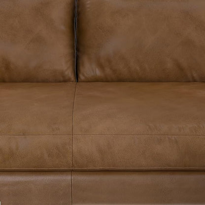 SIMPLIHOME Morrison Right Sectional Sofa in Full-Grain Genuine Leather, Caramel Brown, 102-inches Wide, L-Shaped Leather Couch with Right Chaise for the Living Room and Family Room