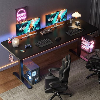 Monomi 79" Electric Standing Desk for Home Office - Large Adjustable Height Desk with 178 lbs Weight Capacity, 3 Memory Presets, Quiet Motor, Anti-Collision (Black)