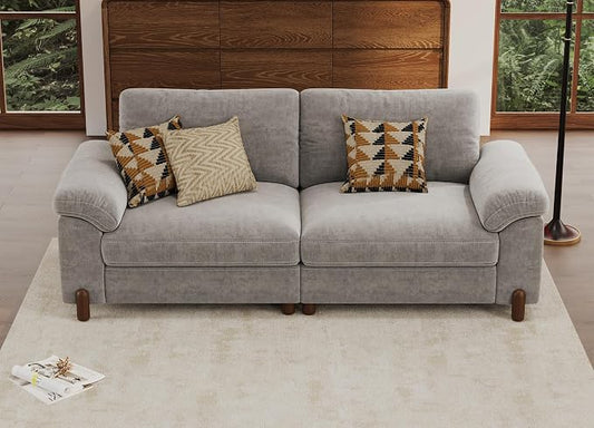 SITJOY Large Cloud Couch, 86" Wide 2 Seater Loveseat, Light Gray Chenille | Detachable and Washable Chenille Cover Sectional Sofas for Living Room, Deep Seat Wide Couch