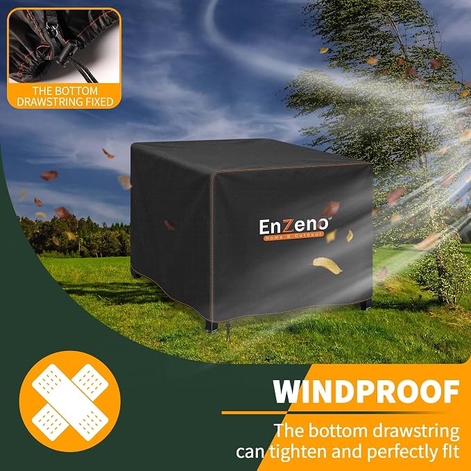 Enzeno Fire Pit Cover Square,Outdoor Firepit Cover Waterproof,Oxford Cloth Patio Fire Table Cover for Outdoor Fire Pit,Fits 28-29 inch Gas Firepit covers(29"L x 29"W x 24"H)