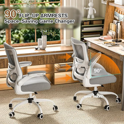 Ergonomic Office Chair for Long Hours, Padded Lumbar Support for Lower Back Relief, 330 lb Capacity, Comfortable Computer Desk Chair for Home Office, Computer & Study