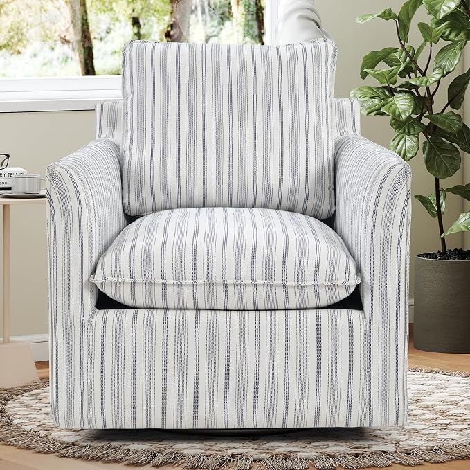INZOY Swivel Accent Chair Set of 2, Upholstered Square Chair, Swivel Barrel Reading Chair with Thick Padded Backrest Cushion for Living Room Bedroom Small Space, Grey