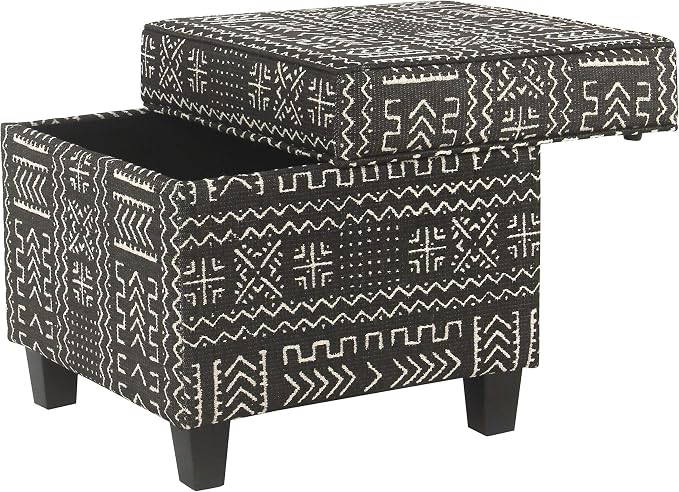 HomePop 18" Classic Square Storage Ottoman - Onyx