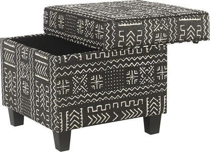 HomePop 18" Classic Square Storage Ottoman - Onyx