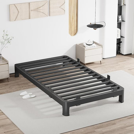 MAF 6 Inch Twin XL Metal Platform Bed Frame with Anti-Collision Round Legs, Black 3500 Lbs Heavy Duty Bed Frame Steel Slats Support, No Box Spring Needed, Easy Assembly