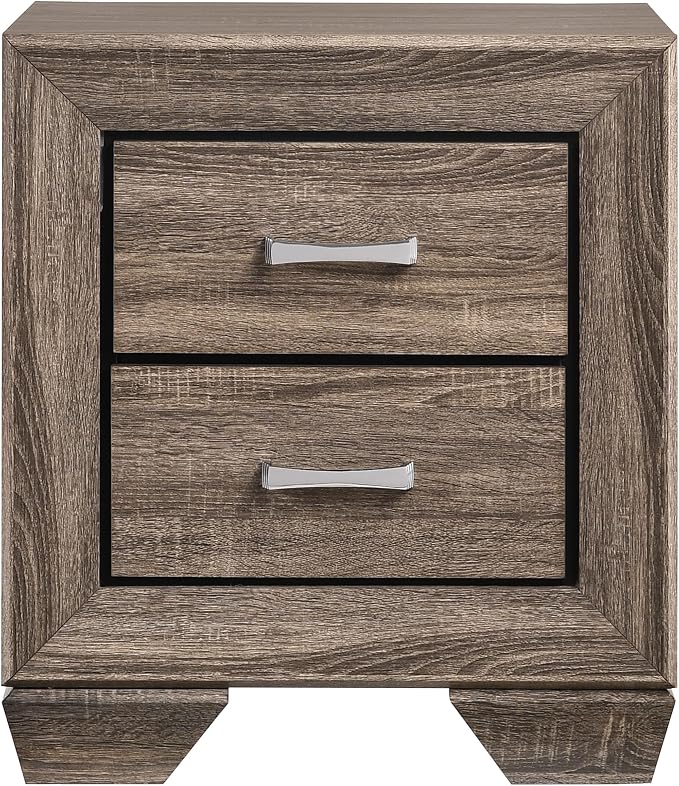 Coaster Home Furnishings Kauffman Transitional 5-Piece Bedroom Set California King Size Panel Bed Frame 54-inch Headboard Washed Taupe 204191KW-S5