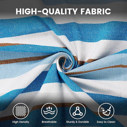 Lazy Daze Hammocks Double Brazilian Cotton Hammock, Extra Large Portable Outdoor Camping Hammock with Tree Straps & Travel Bag for Backyard Patio Poolside Indoor, 550lbs Capacity, Blue & Light Gray