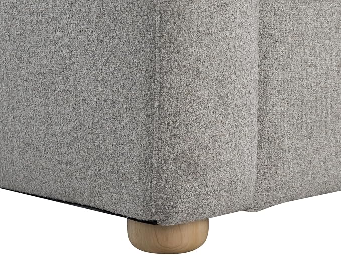 Studio Living® Jennifer 57.1" Loveseat, Modern Style, Pocket Coil Comfort, Natural Wood Legs, Boucle Fabric, Pebble