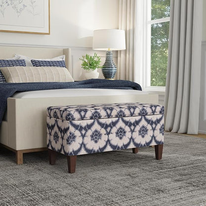 HomePop 36" Decorative Storage Bench - Blue Medallion Print
