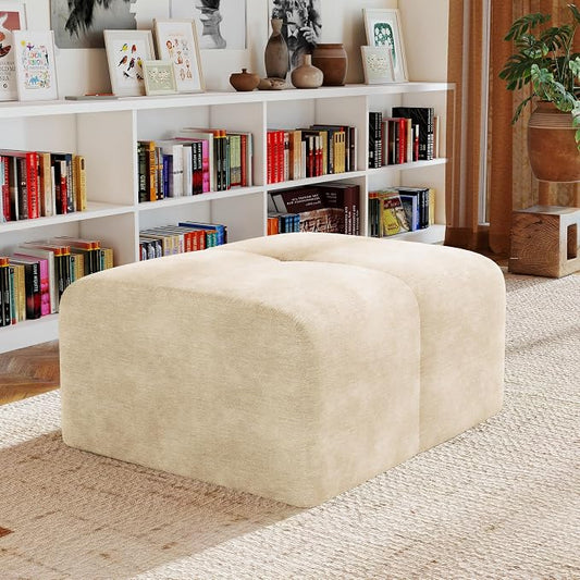 35.4" Foam Filled, No Assembly Required, Suitable for Living Room, Home and Bedroom, for Boneless Sofa, Beige