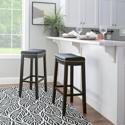 Linon Claridge Bar, Black Stool, 32" X 18.75" X 13"