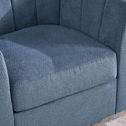 Swivel Accent Chair, 360 Degree Round Swivel Barrel Chair for Living Room, Mid Century Modern Upholstered Accent Chair,Comfy Tufted Sofa Armchairs for Bedroom,Nursery,Chenille,Blue