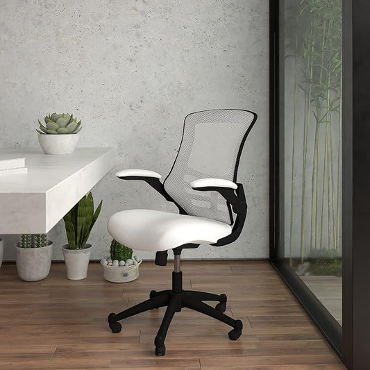 Flash Furniture Kelista Office Chair, Ergonomic, Mid-Back, Black Mesh with Swivel