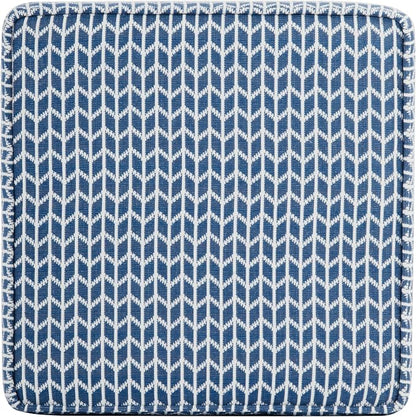 HomePop 18" Classic Square Storage Ottoman - Blue Chevron Print