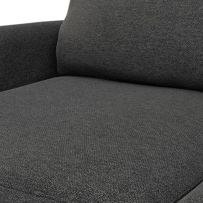 SIMPLIHOME Livingston 76" Wide x 33" High Sofa in Charcoal Grey Woven-Blend Fabric, Handcrafted Loveseat Couch for Living Room or Family Room, Mid-Century Modern Style, Solid Wood Frame