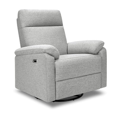 Davinci Suzy Electronic Swivel Recliner with USB Port in Frost Grey, GREENGUARD Gold & CertiPUR-US® Certified