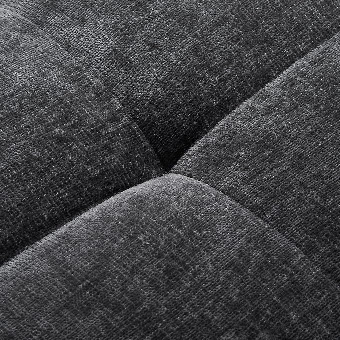 119'' Sectional Sofa, Curved L-Style Right-Hand Facing Couch with Fully Upholstered Arms, Tufted Design, Modern Minimalist Look, Grey