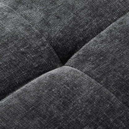 119'' Sectional Sofa, Curved L-Style Right-Hand Facing Couch with Fully Upholstered Arms, Tufted Design, Modern Minimalist Look, Grey