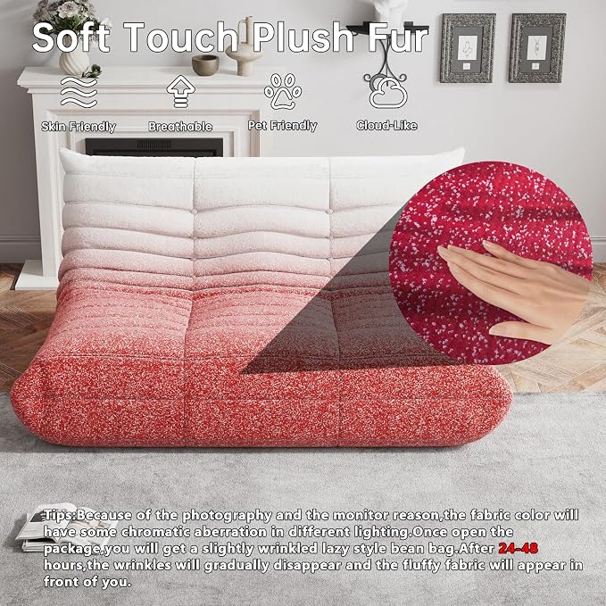WHGBJA Bean Bag Chair for Adults with Memory Foam Couch, 3 Seater Bean Bag Sofa for Bedroom, Living Room, Reading, Gaming Floor Sofa Couch, Boneless, Comfy