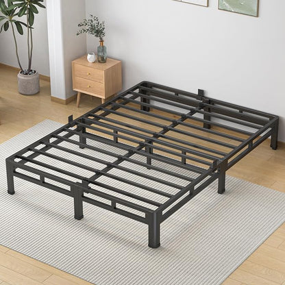NKZ 10 Inch Queen Size Bed Frame, Metal Bed Frame & Box Spring 2 in 1 Platform with Round Corner Legs, 4000lbs Weight Capacity Reinforced Low Profile Metal Frame, Noise-Free, Easy Assembly