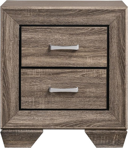 Coaster Home Furnishings Kauffman Transitional 4-Piece Bedroom Set Queen Size Panel Bed Frame 54-inch Headboard Washed Taupe 204191Q-S4