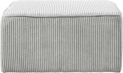 Christopher Knight Home Kyle Corduroy Woven Upholstery Square Ottoman, Living Room Sofa Ottoman with Wood Frame, Comfy Seating Experience with Dense Foam Padding, Non-Marking Foot Caps, Muted Green