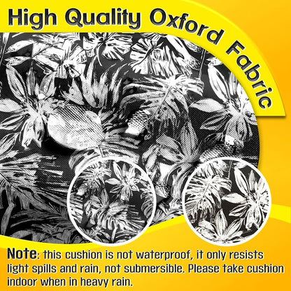 MAGIC ELEPHANT Egg Chair Cushion, Memory Foam Indoor Outdoor Hanging Egg Chair Cushion Replacement, Patio Basket Swing Cushion with Headrest (Black Monstera)