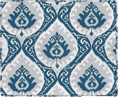 HomePop 22" Modern Rectangular Storage Ottoman - Blue Ikat Medallion Print
