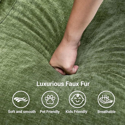 Claiks 123" Modular Boneless Couch, L Shaped Couch for Living Room, Modern Deep Seat Sofa 3 Seater Chenille Fabric Comfy Cloud Couches with Movable Ottoman, Dark Green