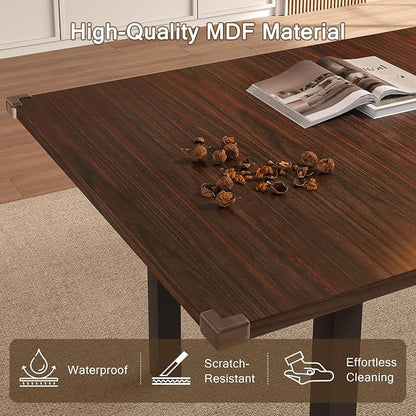 Einhomn Modern Extendable Dining Table for 4-6, 63" Farmhouse Kitchen Table, Rectangular Dining Room Tables for Dining, Kitchen, Office, Living Room, Wooden Tables, Space Saving (Espresso)