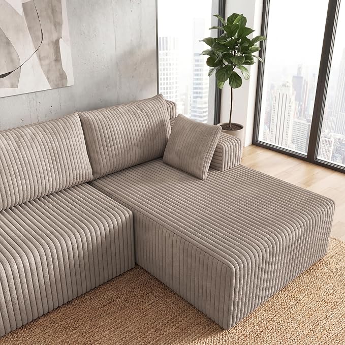 124 Inch Oversized Boneless Sectional Sofa Cloud Couch for Living Room - Symmetrical U Shaped Modular Couches Set with Double Chaise, No Assembly Floor Compression Sofa & Couch