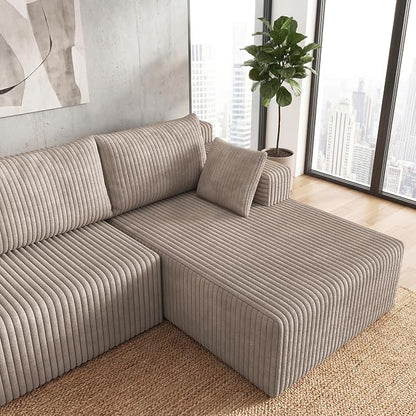 124 Inch Oversized Boneless Sectional Sofa Cloud Couch for Living Room - Symmetrical U Shaped Modular Couches Set with Double Chaise, No Assembly Floor Compression Sofa & Couch